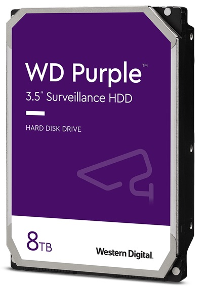 Disco Duro  8TB Videovigilancia / WD Purple  WD84PURZ | 2305 - Disco Western Digital para Videovigilancia, Capacidad de almacenamiento de 8TB, Factor de forma de 3.5'', Interface SATA III 6 Gb/s, Memoria Caché de 128MB, Velocidad de Rotación 5640 rpm