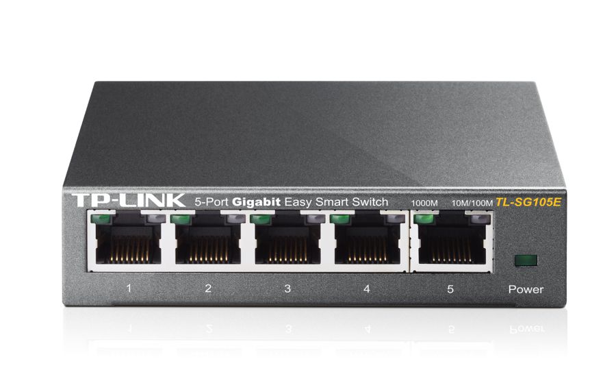 TP-Link TL-SG105E / Switch 5-Puertos | 2405 - Easy Smart Switch No Administrable, 5-Puertos LAN Gigabit, Calidad de Servicio QoS, VLAN, Auto MDI / MDI-X. El Switch TL-SG105E supervisa la red para que el usuario observe el comportamiento del tráfico