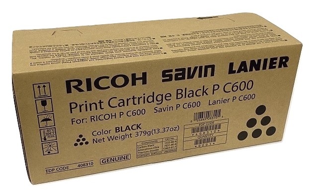 Toner Ricoh P C600 / Negro 18k | 2404 - Toner Ricoh P C600 408310 Negro. Rendimiento 18.000 Páginas al 5%. Ricoh P C600