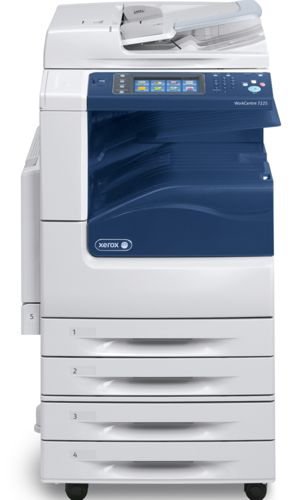 Xerox WorkCentre 7225: Fotocopiadora Laser Color, Funciones: Impresora - Copiadora - Escáner, Tabloide (A3), 25ppm, 2.400dpi, Ram 2GB, Conectividad: USB 2.0 & LAN Port Gigabit, Bandejas: 2x 520h, Garantía 1 Año