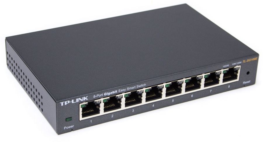 TP-Link TL-SG108E / Switch 8 Puertos | 2405 - Switch Inteligente con 8-Puertos LAN Gigabit, Funciones de Capa 2, Capacidad de Conmutación: 16 Gbps, Capacidad de Procesamiento: 11.9 Mpps, Tabla de Direcciones MAC: 4K, Memoria del Buffer: 1.5 MB