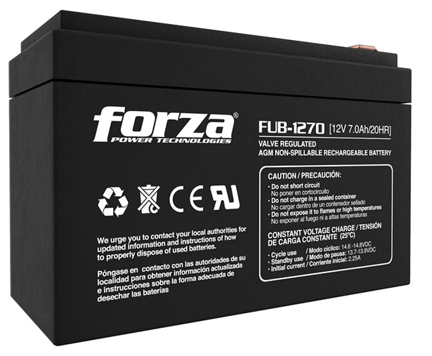Banco de Baterias para UPS - Forza  2KVA | Baterías de reemplazo para UPS Forza. Bateria sellada libre de mantenimiento VRLA (Baterías de Plomo Ácido Reguladas por Válvula), Diseñadas con tecnología AGM