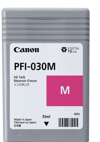 Tinta para Canon ImagePrograf TA-20 / Magenta | 2306 - PFI-030M / 3491C001AA - Tanque de Tinta Original Canon PFI-030M / 3491C001AA, Color Magenta, Capacidad 55 mililitros 