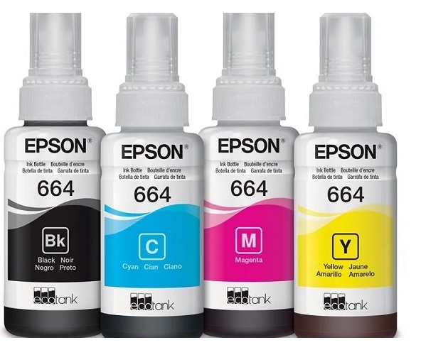 Tinta para Epson L375 / T664 | 2402 - Tinta Original 664 para Epson EcoTank L375. El Kit Incluye: T664120 Negro, T664220 Cian, T664320 Magenta, T664420 Amarillo. Rendimiento 4.000 Páginas al 5%. 