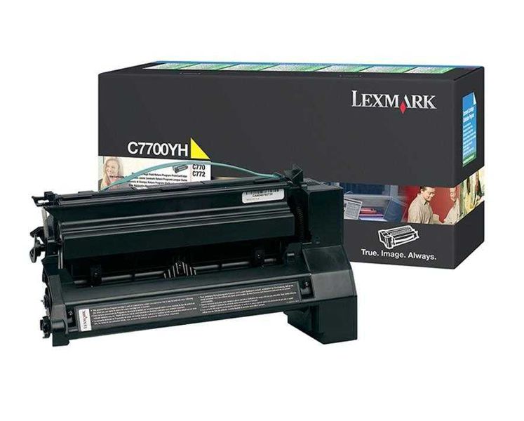 Toner Original - Lexmark C7700YH Amarillo | Para uso con Impresoras Lexmark C770, C772, X772 Lexmark C7700YH  Rendimiento Estimado 10.000 Páginas con cubrimiento al 5%