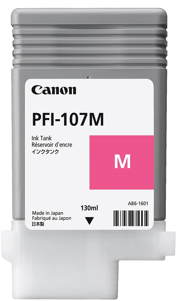 Cartucho de Tinta PFI-107M para Canon ImagePrograf iPF680 / 6707B001AA Magenta| 2201 - Original Cartucho de Tinta Canon PFI-107M / 6707B001AA, Color Magenta, Rendimiento de impresión: 130 mililitros. PFI 107M PFI107M