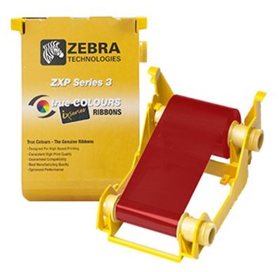 Cinta Monocromática Roja 800033-302 para Impresoras de Carnets Zebra ZXP 3 | 1700 Imágenes/Rollo, Impresión a una o dos caras, Incluye Rodillo de Limpieza. Compatible Zebra Z31, Z32. para imprimir tarjetas que no requieren fotos o imágenes