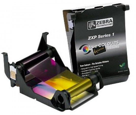 Cinta para Zebra Z11 / 800011-140 Color YMCKO | 2307 - Cinta Color para Impresora de Carnets, 100 Imagenes, Zebra ZXP 1. La cinta incluye detección de cinta y configuración de impresora automática de TrueColours i-Series para lograr una imagen optimizada