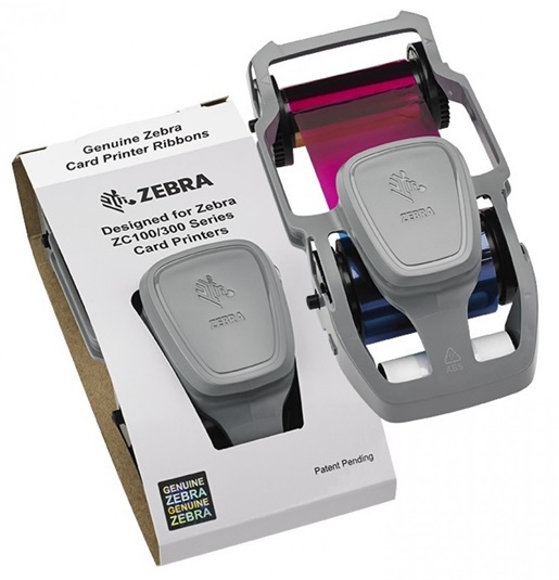 Cinta Color Zebra 800300-550 YMCKO para Impresoras de Tarjetas PVC | 300 impresiones en color por rollo, Rodillo de limpieza incluido. Para usar con impresoras de tarjetas Zebra ZC300.
