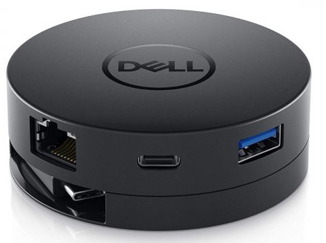Docking Station - Dell DA300 RGN7Y | El único adaptador USB-C con gestión de cables incorporado y un redondo cable coaxial que ofrece una conexión fiable con mayor integridad de la señal. Interfaz de acoplamiento: USB-C, Red: Ethernet Gigabit