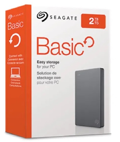 Disco Externo 2.5'' - Seagate STJL2000400 / 2TB | Seagate Basic, Formato 2.5'', Interface USB 3.0 / USB 2.0, Alimentacion USB, Color Negro
