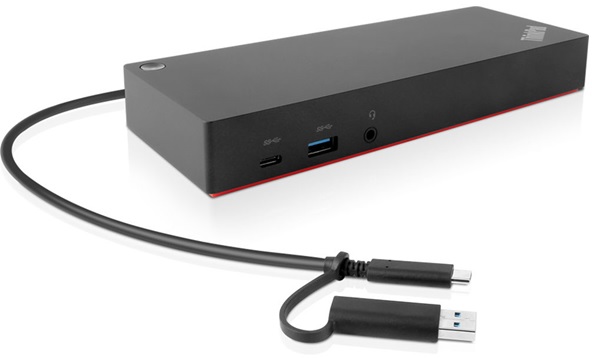 Docking Station Hybrid USB-C Lenovo 40AF0135US para ThinkPad T570 | Puertos USB (3x USB 3.1, 2x USB 2.0, 1x USB-C), 1x Gigabit Ethernet, 1x Stereo/Mic Combo 3.5 mm, Puertos Video (2x HDMI, 2x DisplayPort 1.2)