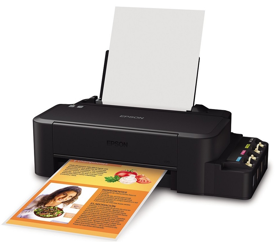 Impresora Tinta Color / Epson L121 | 2402 - Impresora de Inyección de tinta Epson Ecotank L121 C11CD76303, Resolución: 720 dpi x 720 dpi, Velocidad: Negro 9 ppm y color 4.8 ppm, Interface: USB, Bandeja frontal 100 hojas 