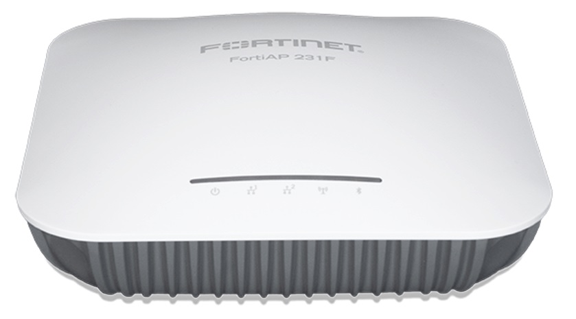 Access Point Fortinet Wi-Fi 6 / FortiAP 231F | 2308 - FAP-231F-N / Punto de Acceso de clase Empresarial que proporciona tres radios y dos flujos espaciales, así como funciones OFDMA, Uso Interior, Interfaces: 2x RJ45 1000Base-T PoE