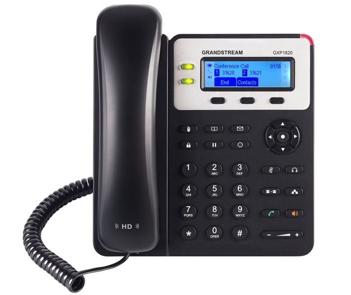 Grandstream GXP-1620 / Telefono IP | 2305 - Teléfono IP para Pequeñas Empresas, 2 Cuentas SIP (Hasta 2 estados de llamada), 2 Teclas de Linea con LED Bicolor, Conferencia 3 Vias, 3 Teclas XML Programables, Audio HD, 2-Port 10/100, Pantalla LCD de 132x48