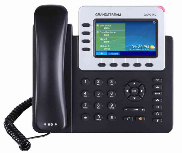 Telefono IP Grandstream GXP-2140 | 4 Cuentas SIP, 4 Teclas de Linea, Conferencia 5 Vias, 5 Teclas XML Programables, 2x LAN Port Gigabit, Pantalla LCD 480x272, PoE Integrado, QoS, Bluetooth, Multilenguaje. GXP-2140