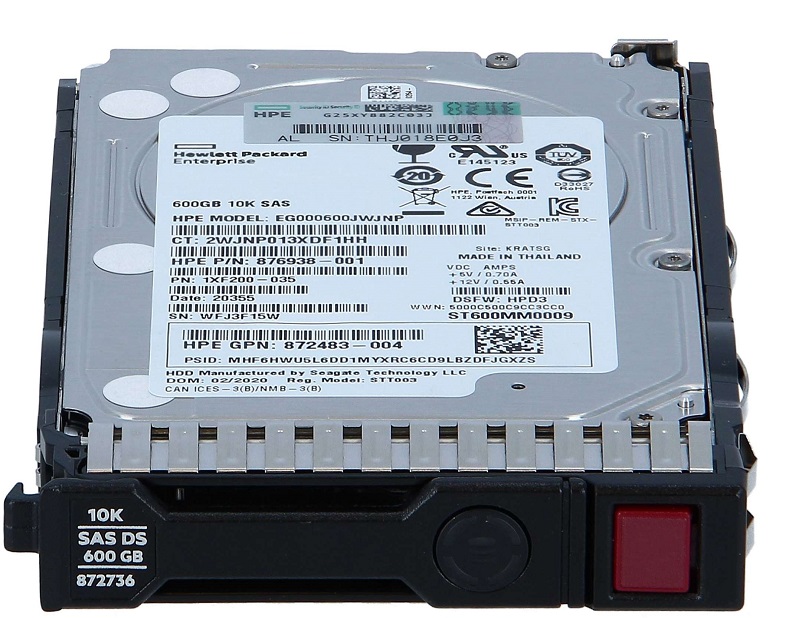 Disco Duro   600GB SAS 10K 2.5'' / HPE 872477-B21 | 2308 – Unidad HDD Business Critical de 600GB, SFF 2.5'', Interfaz: SAS, Velocidad de rotación: 10K RPM, Formato: 512n, Operador: Smart Carrier (SC), Velocidad: 12 Gb/seg, Bytes/Sector: 512