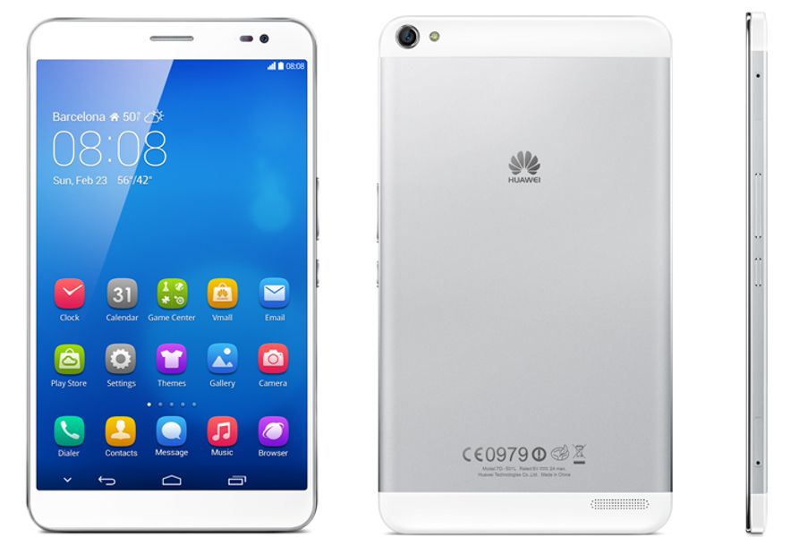 Huawei S8-701W: Tablet Huawei, Color Plateado, Pantalla 8'' IPS, HD 800 x 1280, Wi-Fi, Android, Camara Posterior 5MP, Camara Frontal 0.3MP, RAM 1GB, ROM 8GB, Garantía 1 Año