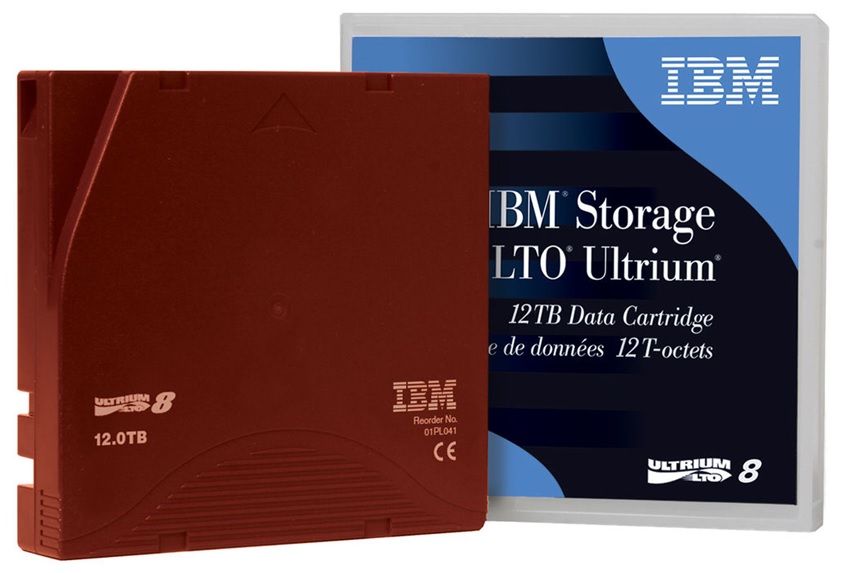 Cartucho LTO 8 Ultrium / IBM 01PL041 | 2204 - Cartucho de datos IBM LTO 8 Ultrium, Capacidad nativa: 12TB, Capacidad comprimida: 30TB, Factor de compresión 2.5: 1, Cartucho de datos regrabables, Soporte de archivo de IBM Spectrum, Longitud 960m