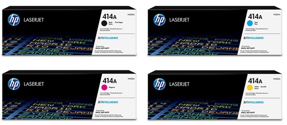 Toner para HP M455dn / HP 414A | 2402 - Toner para HP Color LaserJet Enterprise M455. El Kit Incluye: W2020A Negro, W2021A Cian, W2022A Amarillo, W2023A Magenta. Rendimiento: Negro 2400 / Color 2.100 Paginas al 5%.