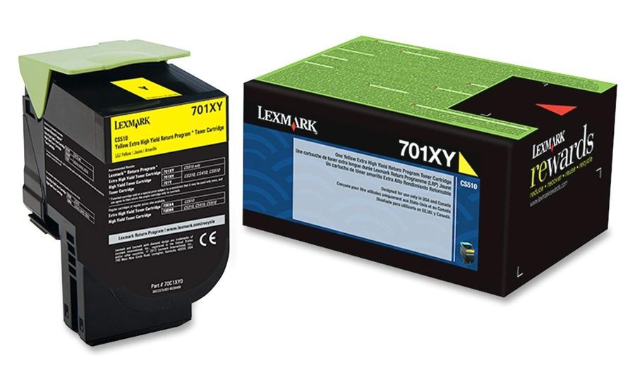 Toner Original - Lexmark 70C1XY0 Amarillo para 701XY | Para uso con Impresoras Lexmark CS310, CS410, CS510 Lexmark 70C1XY0. Rendimiento Estimado 4.000 Páginas con cubrimiento al 5%
