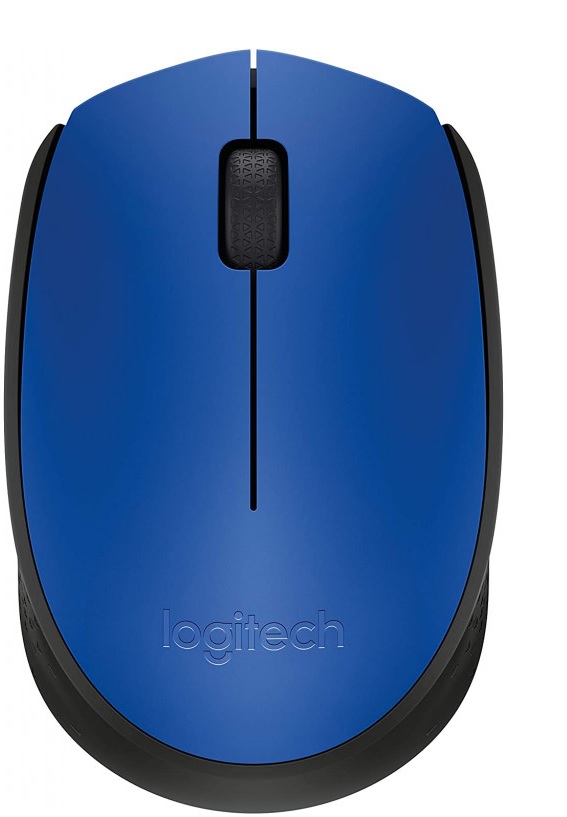 Mouse Inalámbrico - Logitech M170 / 910-004800 Azul | 2109 - Mouse inalámbrico, Sensor óptico, DPI: 1000 dpi, Botones: 3, Desplazamiento línea a línea, Rueda de desplazamiento 2D, Ambidextro, Batería: 1x AAA, Cobertura: 10 m, Conector: USB-A