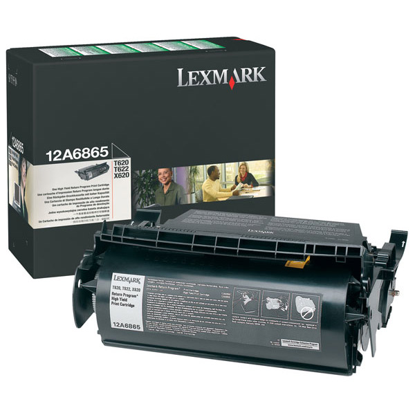 Toner Original - Lexmark 12A6865 Negro | Para uso con Impresoras Lexmark T620, T622, x620  Lexmark 12A6865  Rendimiento Estimado 30.000 Páginas con cubrimiento al 5%