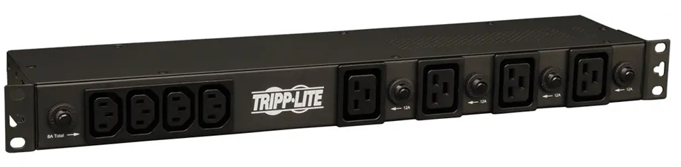 PDU 20-Tomas Tripp Lite PDU1230 / 30A | 2301 - PDU Básico Monofásico de 5.8kW, Voltajes de entrada: 200-240V, Voltaje de Salida: 200-240V, 20-Tomacorrientes (12x C13 + 8x C19), Clavija de entrada: NEMA L6-30P, Cable de 4.57 m 