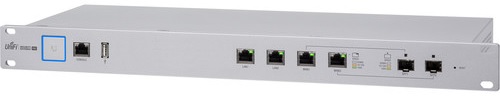 Router Ubiquiti USG-PRO-4 | 2109 - Router Enterprise Security Gateway, Capa 3, 2-Puertos Gigabit Ethernet, 2-Puertos Combo LAN/SFP Gigabit, 1-Puerto RJ45 Consola, Tasa de reenvío: 1000 Mpps, Buffer de paquetes: 512B, Memoria flash: 4GB, Procesador 1Ghz