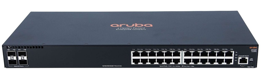 Switch 24 Puertos - HPE Aruba 2930F / JL259A | 2302 - Switch de Acceso, Administrable Capa 3, Apilable (Stack), Bidireccional, 24 LAN Port Gigabit + 4SFP Gigabit, Ram Memory 1GB, Procesamiento 41.7Mpps, Switching 56GB, MAC Address 32K. JL259A#ABA 