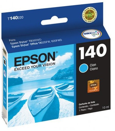 Tinta Epson 140 T140220 Cian | 2301 - Cartucho de Tinta Original Epson 140 para Impresoras Epson Stylus Office & WorkForce
