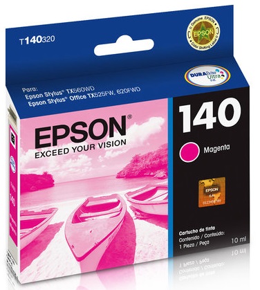 Tinta Epson 140 T140320 Magenta | 2301 - Cartucho de Tinta Original Epson 140 para Impresoras Epson Stylus Office & WorkForce