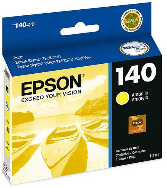 Tinta Epson 140 T140420 Amarillo | 2301 - Cartucho de Tinta Original Epson 140 para Impresoras Epson Stylus Office & WorkForce