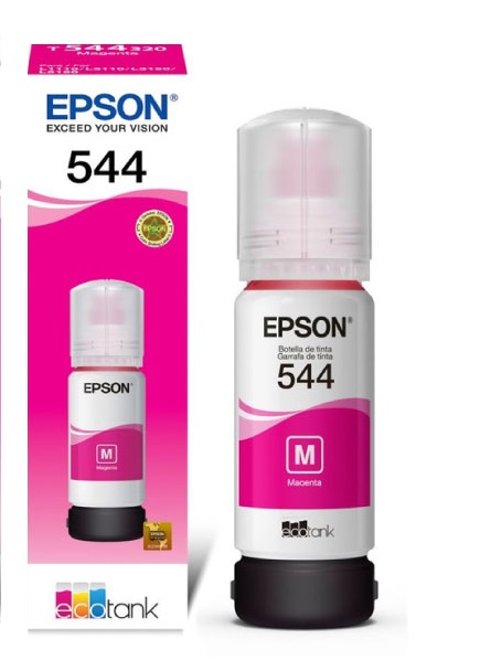 Tinta Epson 544 T544320 Magenta / 7.5k | 2308 - Tinta Original Epson 544 - Rendimiento estimado: 7500 Páginas al 5%.  L1110 L3110 L3150 L5190  