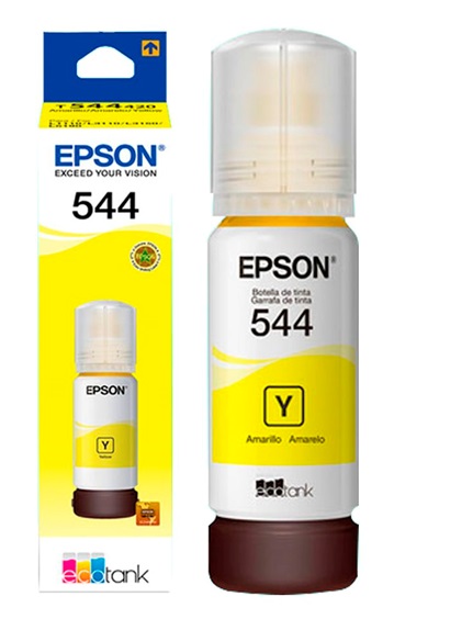 Tinta Epson 544 T544420-AL Amarillo / 7.5k | 2308 - Tinta Original Epson 544 - Rendimiento estimado: 7500 Páginas al 5%.  L1110 L3110 L3150 L5190  