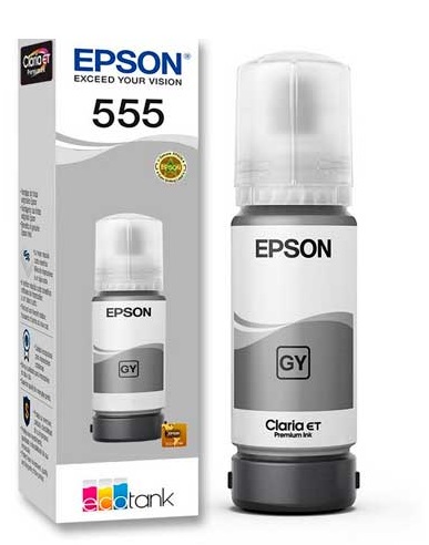 Tinta Epson 555 T555520 Gris / 70ml | 2308 - Cartucho de Tinta Original Epson 555. Rendimiento estimado: 7.300 Páginas al 5%. L8180 