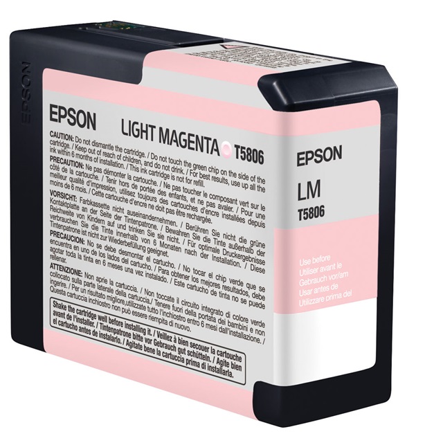 Tinta Epson T5806 Magenta Claro / 80 ml | 2202 - Cartucho de Tinta Original Epson T580600 Magenta Claro de 80 ml. Impresoras Compatibles: Epson Stylus Pro 3800 