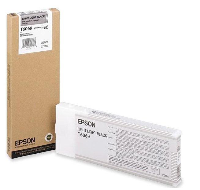 Tinta Epson T6069 Gris Claro / 220ml | 2301 - Cartucho de Tinta Original Epson T606900 Gris Claro de 220-ml. Impresoras Compatibles: Epson Stylus Pro 4800, 4880 
