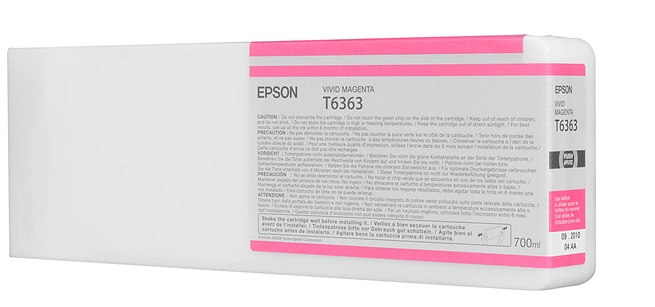Tinta Epson T6363 Magenta / 700ml | 2301 - Cartucho de Tinta Original Epson T636300 Magenta 700 ml. Plotters Compatibles: Epson Stylus Pro 7700, 7890, 7900, 9700, 9890, 9900 