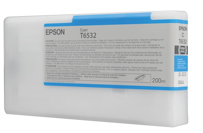 Tinta Epson T6532 Cian / 200ml | 2301 - Cartucho de Tinta Original Epson T653200 Cian de 200 ml. Plotters Compatibles: Epson Stylus Pro 4900 