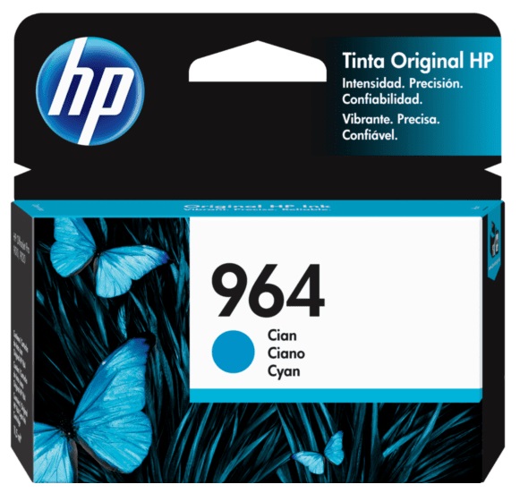 Tinta HP 964 3JA50A Cian / 700 Pág | 2305 - Cartucho de Tinta Original HP 964 3JA50A Cian. Rendimiento Estimado: 700 Páginas al 5%. HP OfficeJet Pro 9010 9020 