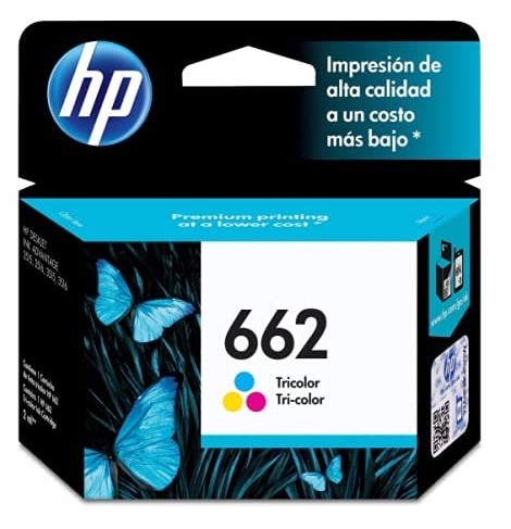 Tinta HP 662 CZ104AL Tricolor / 300 Pág | 2308 - Tinta Original HP 662 CZ104AL Tricolor. Rendimiento Estimado 100 Páginas al 5%.