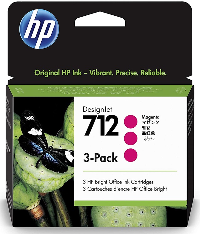Tinta HP 712 3ED78A Magenta / Pack x3 | 2301 - Cartucho de Tinta Original HP 712 Magenta. Paquete de 3-Cartuchos de 29 ml c/u