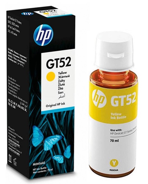 Tinta HP GT52 M0H56AL Amarillo / 70 ml | 2308 - Cartucho de Tinta Original HP M0H56AA Amarillo de 70 ml. Rendimiento Estimado: 8.000 Páginas con al 5% 
