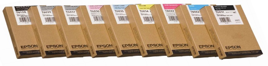 Tinta para Plotter Epson Stylus Pro 7800 / 220ml | 2110 - Original Tinta Epson UltraChrome T603. Incluye: T603100 T603200 T603300 T603400 T603500 T603600 T603700 T603900 T603B00 T603C00 