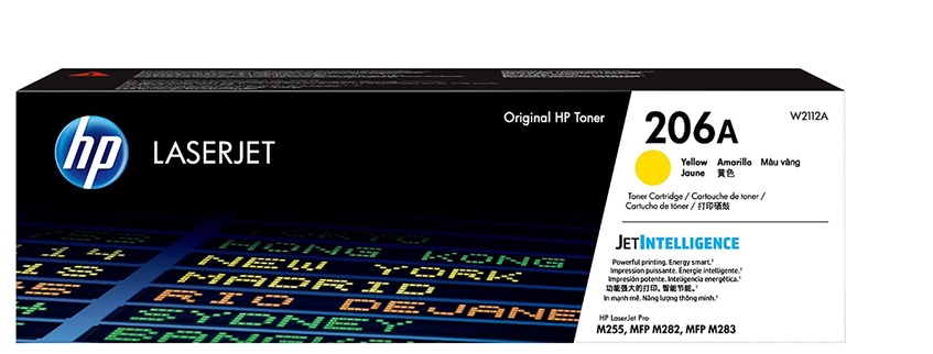 Toner HP 206A W2112A / Amarillo 1.25k | 2405 - Toner HP W2112A Rendimiento 1.250 Paginas al 5%. HP M255 M283 