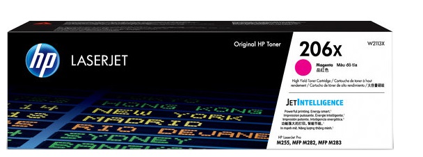 Toner HP 206X W2113X / Magenta 2.45K | 2405 - Toner HP W2113X Rendimiento 3.150 Paginas al 5%. HP M255 M282 M283
