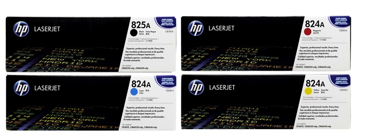 Toner para HP CM6030 / HP 824A | 2402 - Toner para HP Color LaserJet CM6030. El Kit Incluye: CB381A Cian, CB382A Amarillo, CB383A Magenta, CB384A Negro. Rendimiento: Negro 23.000 / Color 21.000 Páginas al 5%. HP M6030f  