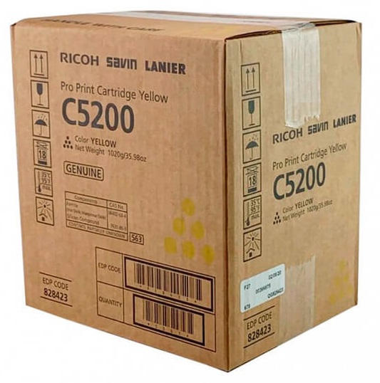Toner Ricoh C5200 828423 Amarillo / 24k | 2112 - Toner Original Ricoh C5200 Amarillo, Rendimiento Estimado 24.000 Páginas al 5%.